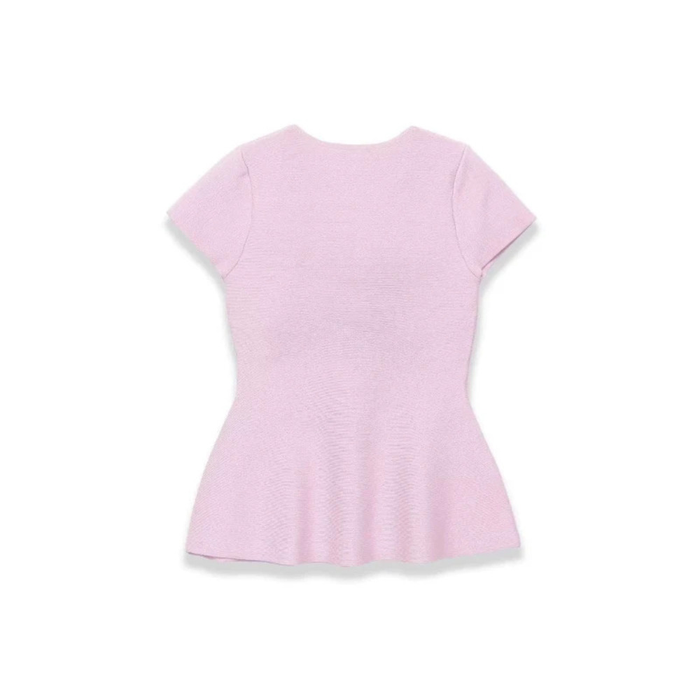 ZARA Summer Versatile Round Neck Skirted Hem Knit Top
